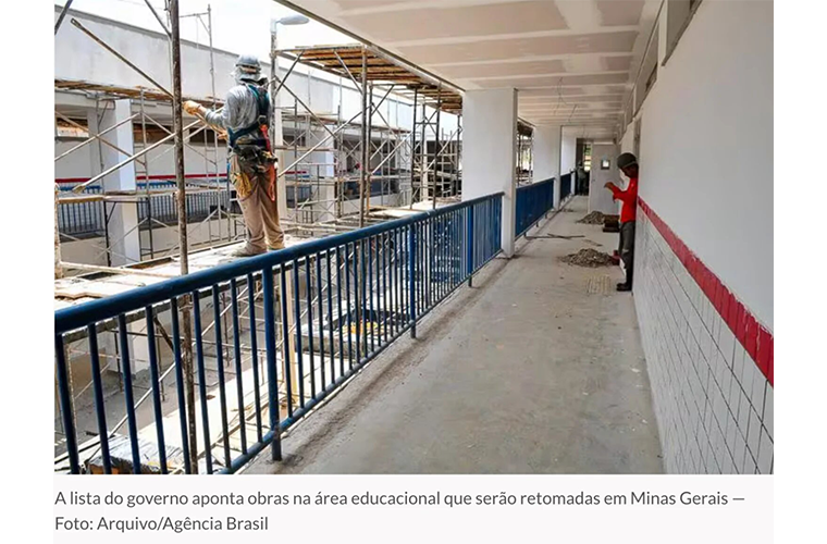 Governo federal deve retomar 204 obras em Minas; Capim Branco, Sete Lagoas e Pedro Leopold