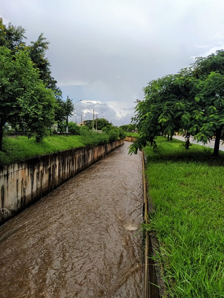 Córrego do Diogo mais cheio com as chuvas. Foto: Maria Ribeiro Inhanez, do Coletivo Interiorizar